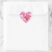 Stickers en forme de coeur de fleurs roses (Sac)