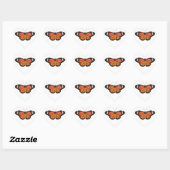 Stickers en forme de coeur de papillon orange (Feuille)