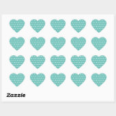 Stickers en forme de coeur de pois (Aqua & White) (Feuille)
