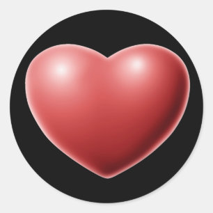 Stickers en forme de coeur romantique 3D rouge
