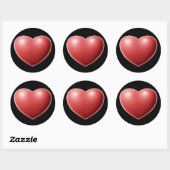 Stickers en forme de coeur romantique 3D rouge (Feuille)