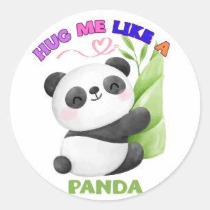 🐼 Stickers en labels - Knuffel me als een panda