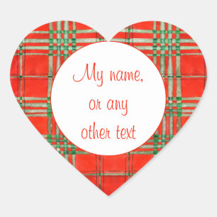 Stickers en Matte cardiaque RED SCOTT TARTAN