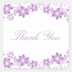 Stickers en Merci Floral simple violet