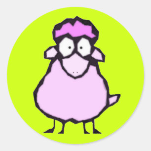 Stickers en mouton rose