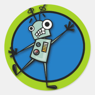 STICKERS EN ROBOT STYLE CARTOON FUNNY