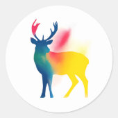 Stickers en silhouette de cerf à peinture en vapor (Devant)