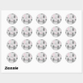 Stickers en verre gris et rose (Feuille)