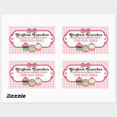 Stickers En vichy Cupcakes (Feuille)