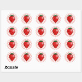 Stickers En vichy fraises (Feuille)
