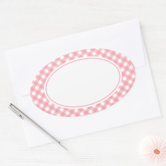 Stickers En vichy rose (Enveloppe)