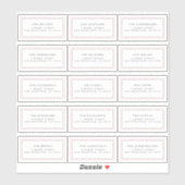 stickers en vichy rose étiquette de adresse (Feuille)