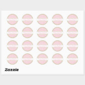 Stickers En vichy rose personnalisé (Feuille)