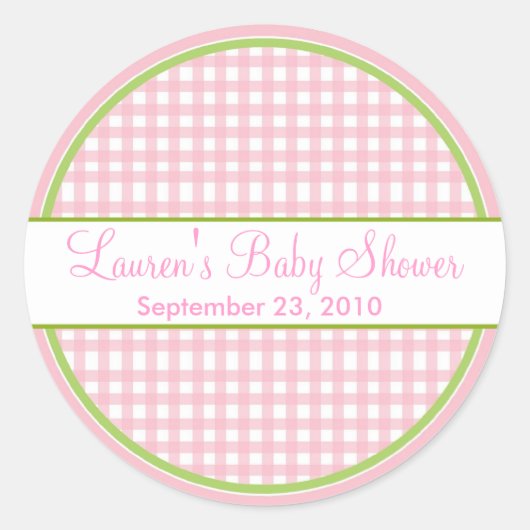 Stickers En vichy rose personnalisé (Devant)