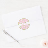 Stickers En vichy rose personnalisé (Enveloppe)