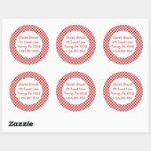 Stickers En vichy rouge rond (Feuille)