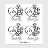 Stickers en vinyle clair de Merci personnalisé (Feuille)