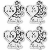 Stickers en vinyle clair de Merci personnalisé (Devant)