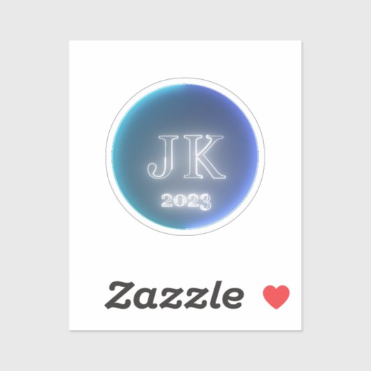 Stickers en vinyle clair logo JK 2023 (Feuille)