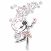 Stickers en vinyle coupé - Fille papillon (Devant)