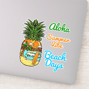 Stickers en vinyle d'ananas de plage tropicale