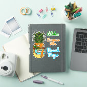 Stickers en vinyle d'ananas de plage tropicale (Couverture iPad)