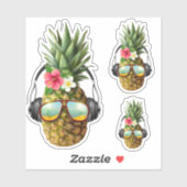 Stickers en vinyle d'ananas tropicale cool (Feuille)