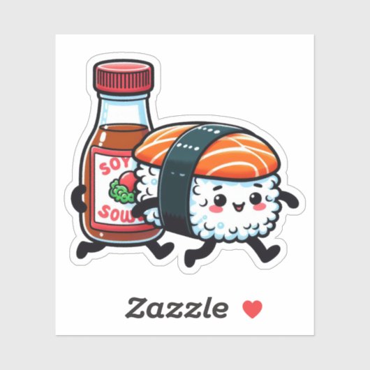 Stickers en vinyle de Cute Sushi Art (Feuille)