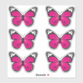 Stickers en vinyle de papillon rose (Feuille)