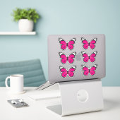 Stickers en vinyle de papillon rose (Ordinateur portable sur le bureau)