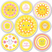 Stickers en vinyle doux et jaune souriant (Devant)