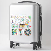 Stickers en vinyle Mah Jongg Mix02 (Sur valise)