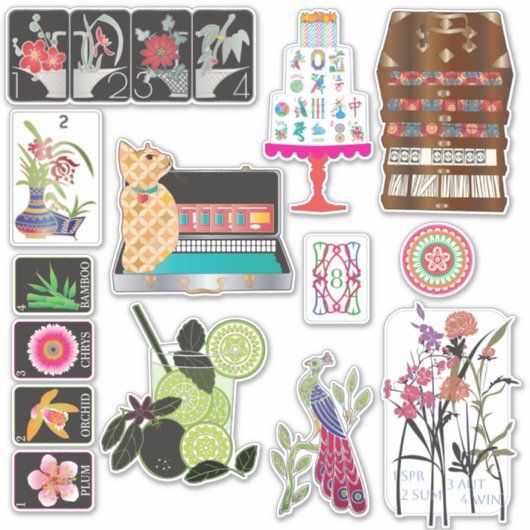 Stickers en vinyle Mah Jongg Mix03 (Devant)