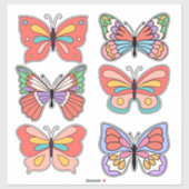 Stickers en vinyle sur mesure pour papillon Retro  (Feuille)