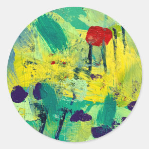 Stickers en zegels in Field and Meadow-ontwerp