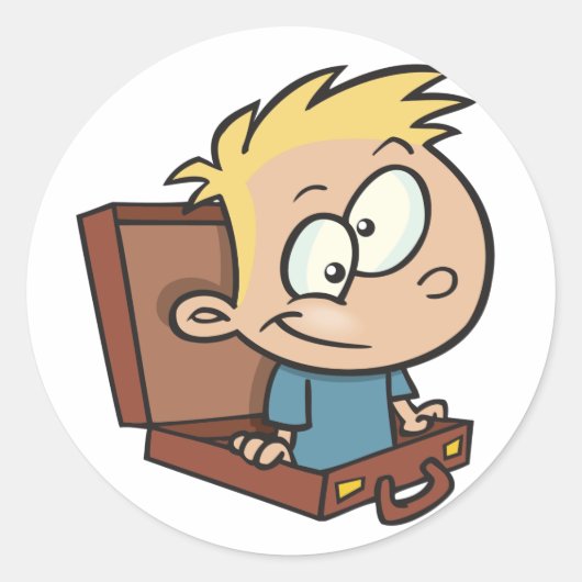 Stickers Enfant Dans Une Valise (Devant)