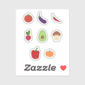 Stickers Ensemble de légumes (Feuille)