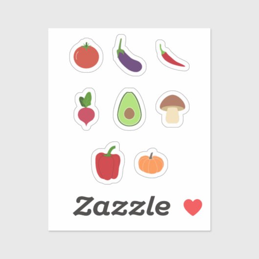 Stickers Ensemble de légumes (Feuille)