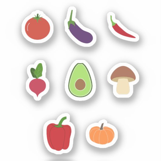 Stickers Ensemble de légumes (Recto)