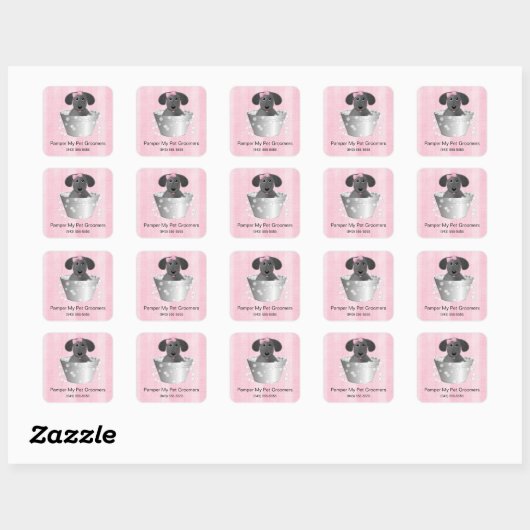 Stickers Entreprise Groomer Chien (Feuille)