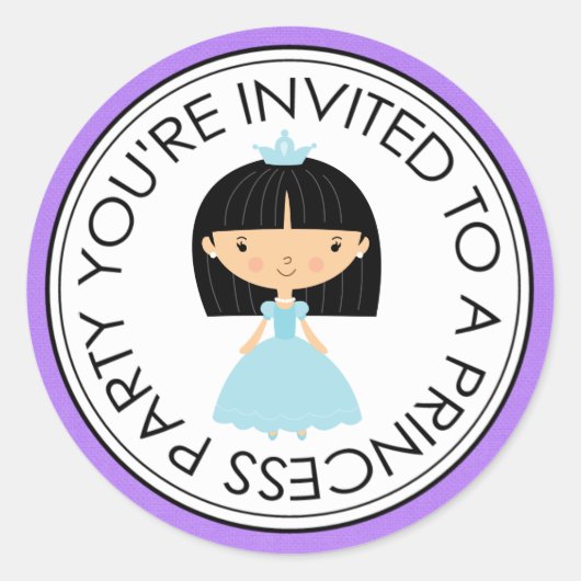 Stickers Enveloppe Correspondante Princess Party (Devant)