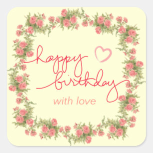 Stickers Enveloppe d'anniversaire pour Rose de thé