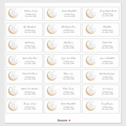 Stickers Enveloppe de l'adresse de l'invité au-des (Feuille)