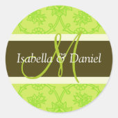 Stickers Enveloppe M Monogramme Lettre (Devant)