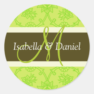 Stickers Enveloppe M Monogramme Lettre