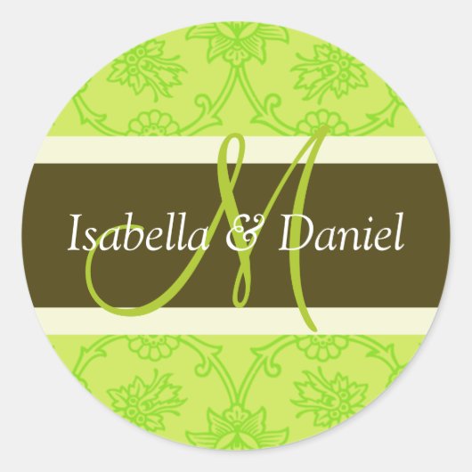 Stickers Enveloppe M Monogramme Lettre (Devant)