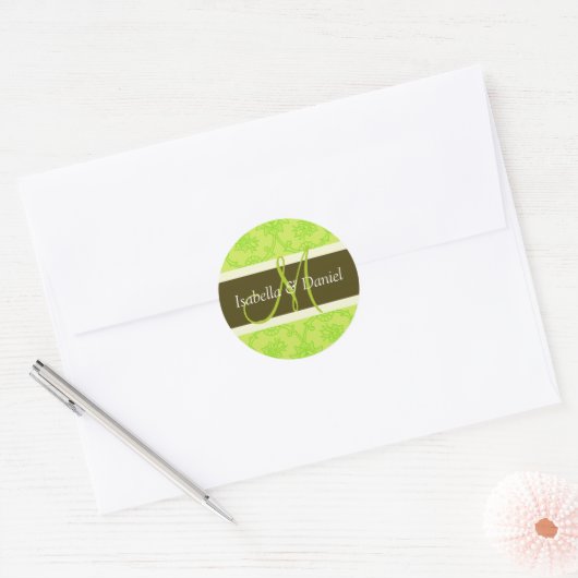 Stickers Enveloppe M Monogramme Lettre (Enveloppe)