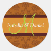 Stickers Enveloppe M Monogramme Lettre (Devant)