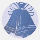 Stickers Enveloppe Mariage bleu cloches (Devant)