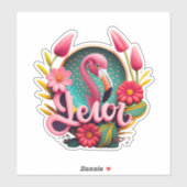 Stickers et brillance avec Stickers Flamant rose (Feuille)